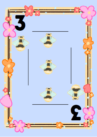 Three of bees card