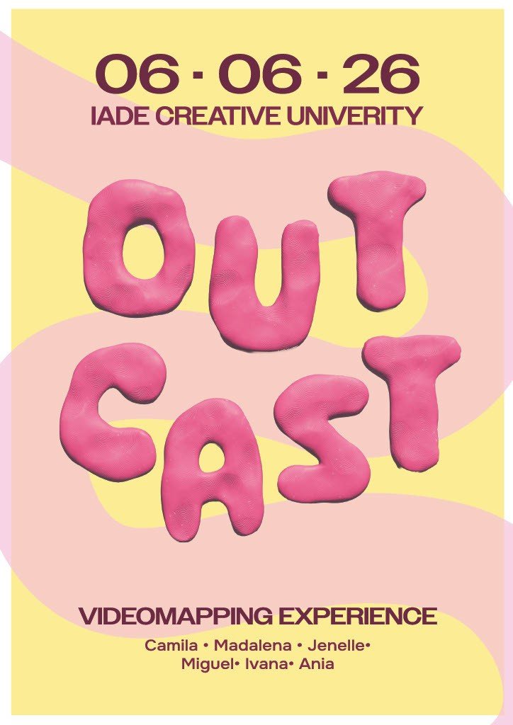 OUTCAST video mapping experience poster, IADE Creative University, 06.06.26