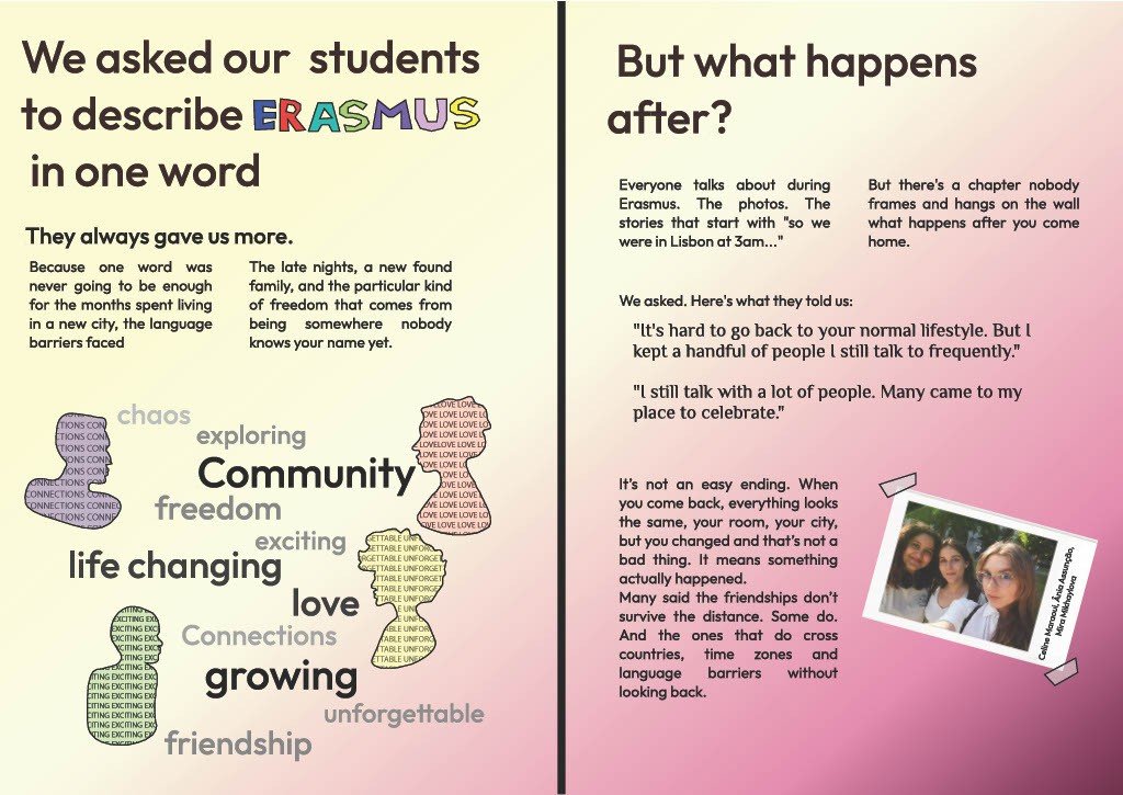 FUGA magazine spread about Erasmus